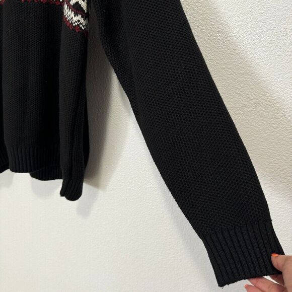 New Men's Size XXL Izod Black Quarter Zip Sweater Amazing Glaze Winter Knit NWOT - Picture 5 of 16